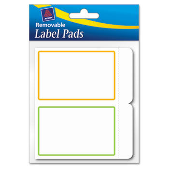 Removable Label Pads, 2 x 3, Assorted, 80/Pack