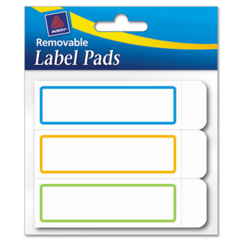 Removable Label Pads, 1 x 3, Assorted, 120/Pack