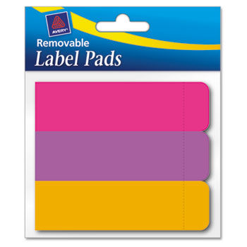 Removable Label Pads, 1 x 3, Assorted, 120/Pack