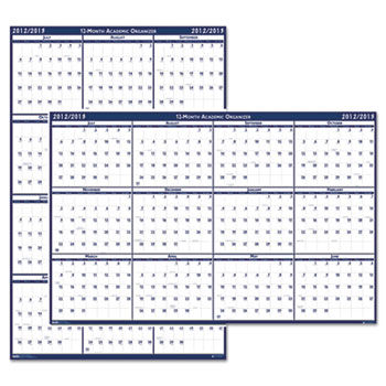 Poster Style Reversible/Erasable Yearly Academic Calendar, 18 x 24, 2013-2014