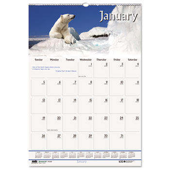 Wildlife Scenes Monthly Wall Calendar, 12 x 16-1/2, 2014