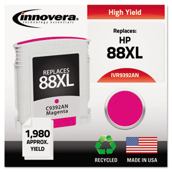 Remanufactured C9392AN (88XL) Ink, 1980 Page-Yield, Magenta