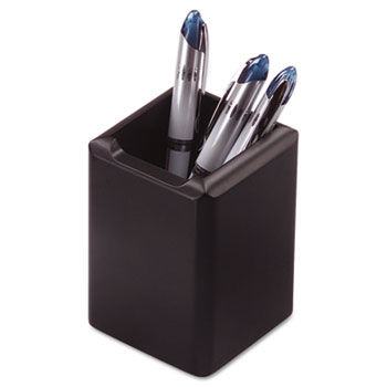 Wood Tones Pencil Cup, Black, 2 3/4 x 2 3/4 x 4