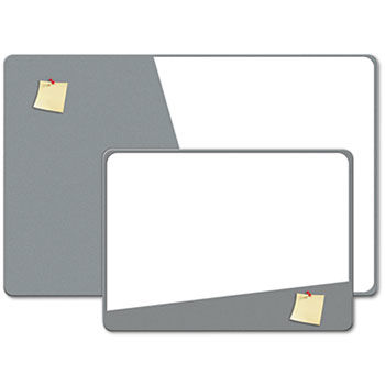 Combination Magnetic Dry Erase & Foam Board, 24 x 18, Gray