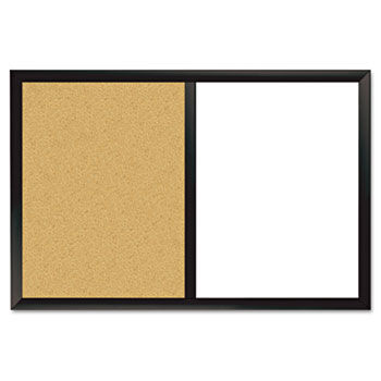 Combo Magnetic Dry Erase & Bulletin Board, 24 x 36, White/Cork, Black Frame