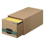 Super Stor/Drawer Steel Plus Storage Box, Legal, Kraft/Green, 6/Carton