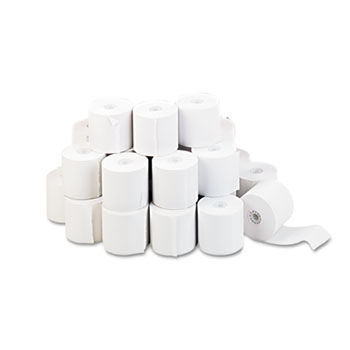 Adding Machine/Calculator Roll, 16 lb, 1/2"" Core, 2-1/4"" x 130 ft, White, 100/CT