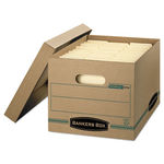 Stor/File Storage Box, Letter/Legal, Lift-off Lid, Kraft/Green, 12/Carton