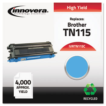 Remanufactured TN115C Toner, 4000 Yield, Cyan