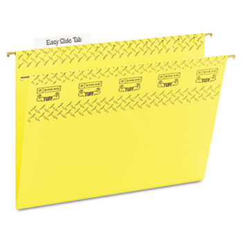 Tuff Hanging Folder with Easy Slide Tab, Letter, Yellow, 18/Pack