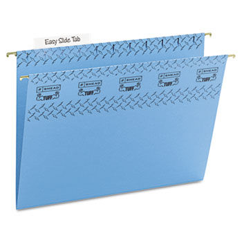 Tuff Hanging Folder with Easy Slide Tab, Letter, Blue, 18/Pack