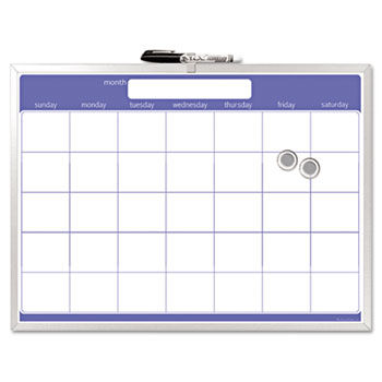 Magnetic Dry Erase Board, Monthly Planner, 23 x 17, Aluminum Frame