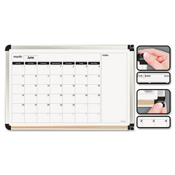 Perpetual Calendar Dry Erase Board, 36 x 24, Aluminum