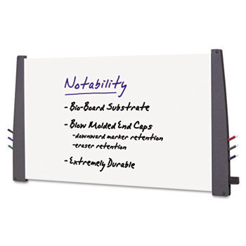 Notability Dry Erase Board, Resin End Caps, 60 x 36, Charcoal Finish