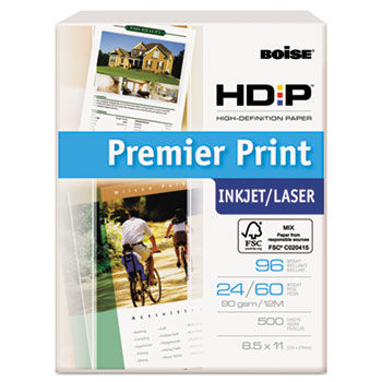 HD:P Premier Print Copy Paper, 96 Brightness, 24lb, 8-1/2x11, White, 500 Ream