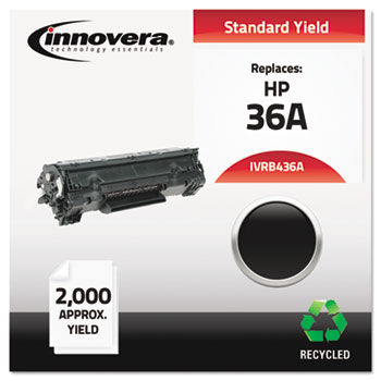 Remanufactured CB436A (36A) Laser Toner, 2000 Yield, Black