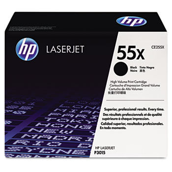 CE255X (HP 55X) Smart High-Yield Toner, 12500 Page-Yield, Black