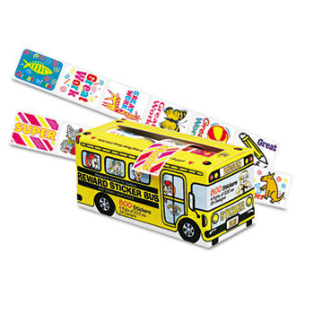 Big School Bus Reward Stickers, Assorted Designs, 800 Stickers per Box