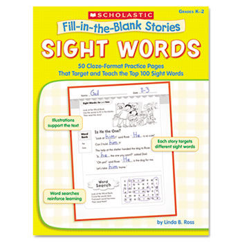 Fill-in-the-Blank Stories, Sight Words, Grades K-2, 64 Pages