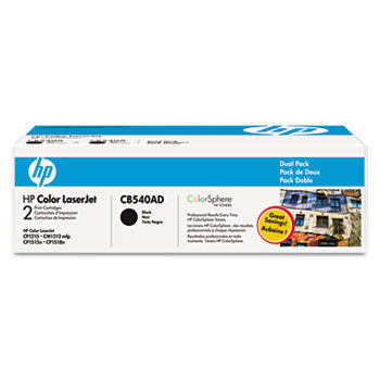 CB540AD Toner, 2,200 Page Yield, 2/Box, Black