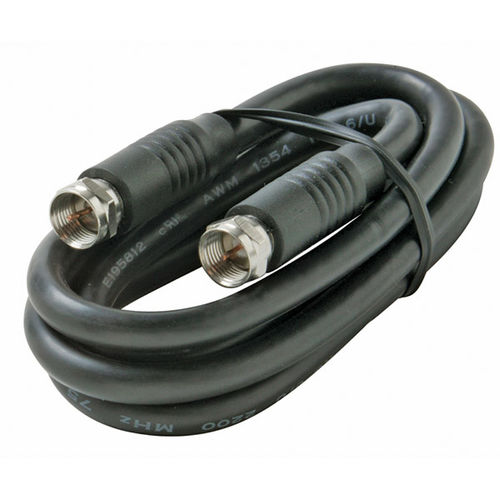 3' Black RG6 UL Coaxial Cable Assembly