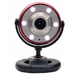 Red/Black 5MP 720p HD WebCam with Night Vision LEDs