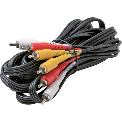 6' Black 3-RCA Composite Audio / Video Cable