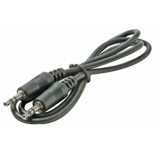 3' Black 3.5mm Male To Male Stereo Patch Cord