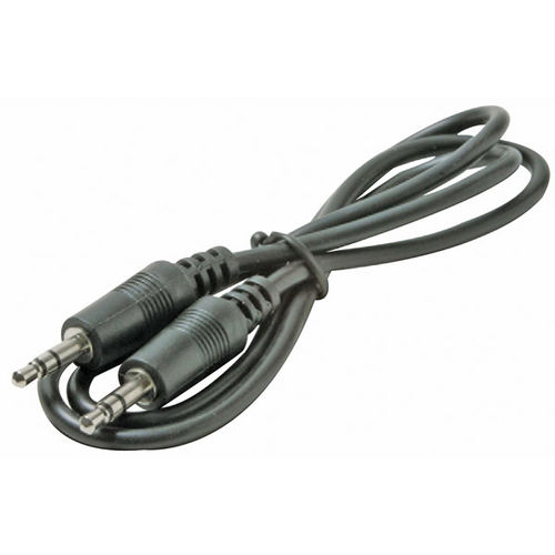 6' Black 3.5mm Male To Male Stereo Patch Cord