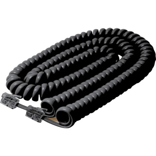 25' Black Coiled Handset Cord