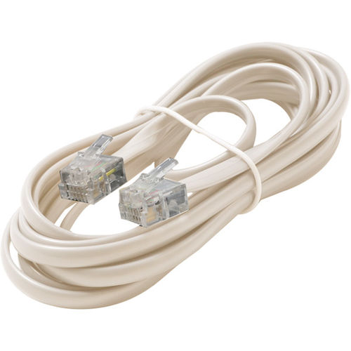 7' Ivory 6-Conductor Telephone Line Cord