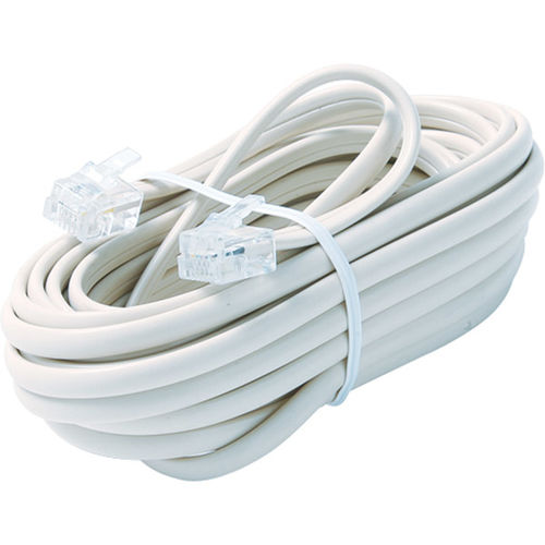 15' White 6-Conductor Telephone Line Cord