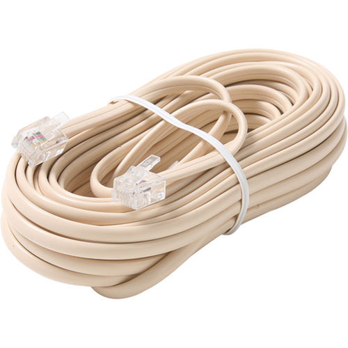 100' Ivory 6-Conductor Telephone Line Cord