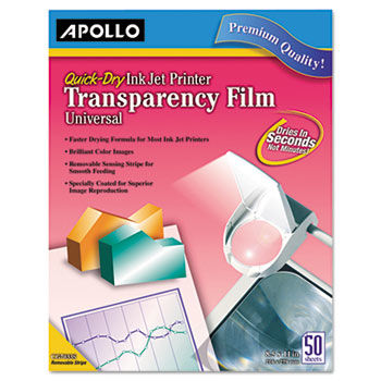 Inkjet Printer Transparency Film, Clear, 50/Box