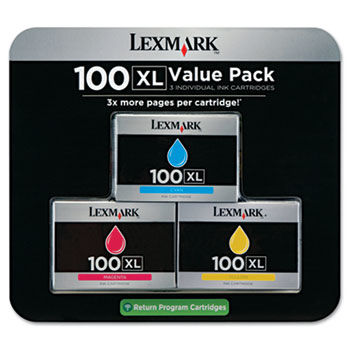 14N0684 (100XL) High-Yield Ink, 600 Pg-Yield, 3/Pk, Cyan, Magenta, Yellow