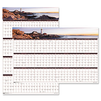 Earthscapes Coastline Scenes Reversible/Erasable Wall Calendar, 24 x 37, 2014