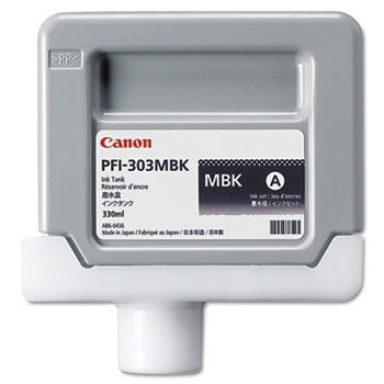 2957B001 (PFI-303MBK) Ink, 330 mL, Matte Black