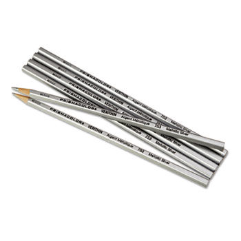 Verithin Colored Pencils, Metallic Silver, Dozen