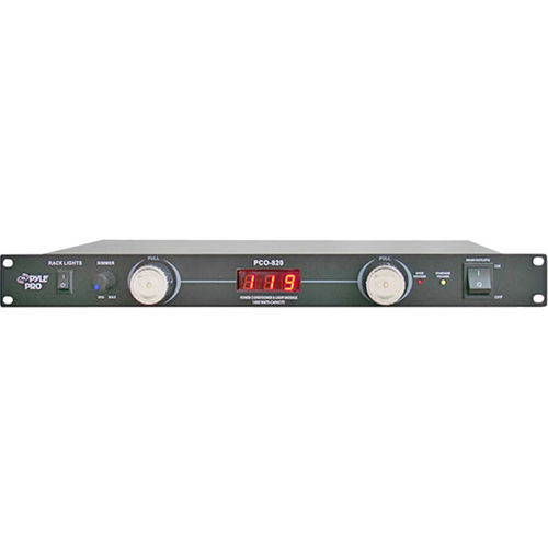 19"" Rack Mount, 8-Outlet 1800-Watt Power Conditioner with Voltage Meter