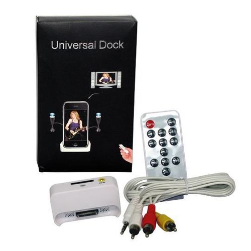 iPhone & iPod Compatible Charge Dock with Remote & AV Cable