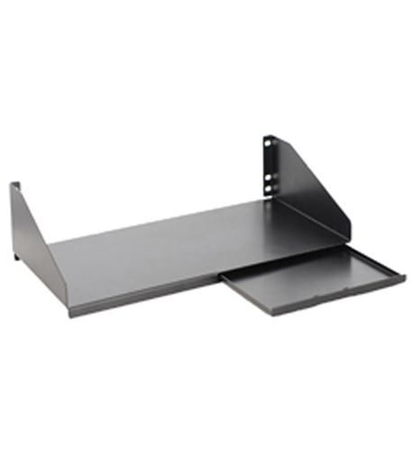 KEYBOARD SHELF WITH SLIDING MOUSE TRAY