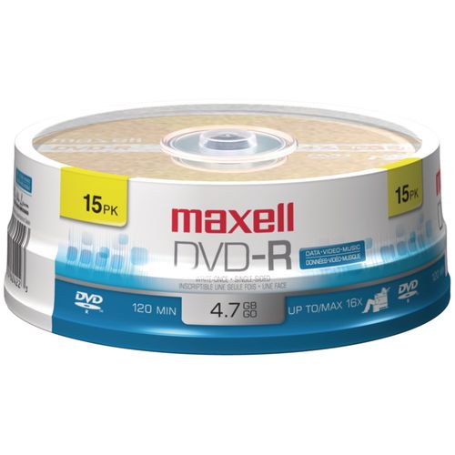 MAXELL 638006 4.7GB DVD-Rs (15-ct Spindle)