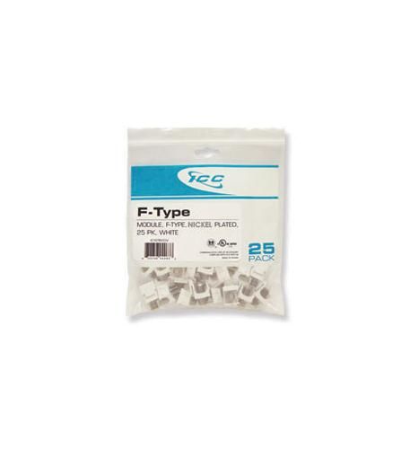 MODULE, F-TYPE NICKEL PLATED 25 PK WHITE