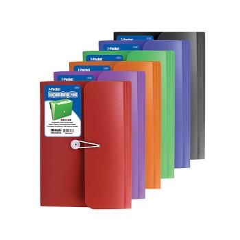 Bazic 7-Pocket Letter Size Poly Expanding File Case Pack 12