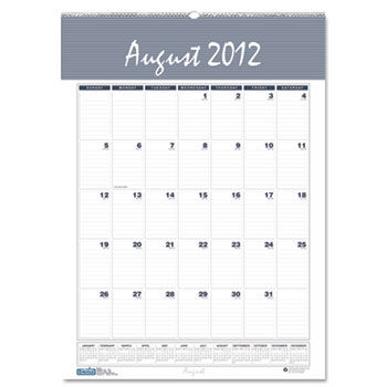 Bar Harbor Wirebound Academic Monthly Wall Calendar, 15-1/2 x 22, 2013-2014