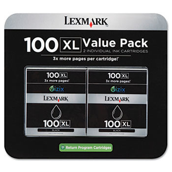 14N1187 (100XL) High-Yield Ink, 2/Pack, 510 Page-Yield, Black