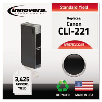 Remanufactured CLI221 Ink, 3425 Yield, Black