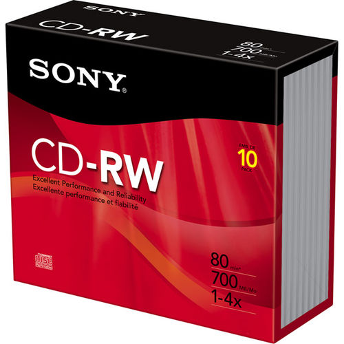 4x Rewritable CD-RW - 10/pack