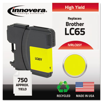 Remanufactured LC65Y  Ink, 750 Page-Yield, Yellow