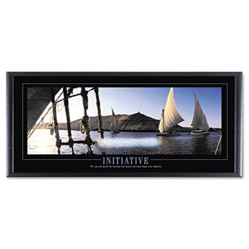 Initiative"" Framed Motivational Print, 35 x 13